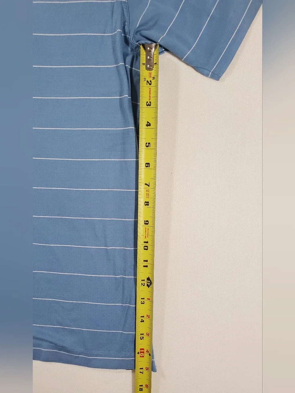 Ralph Lauren Purple Label Blue Striped 100% Cotton Polo Shirt Sz L Made In Italy